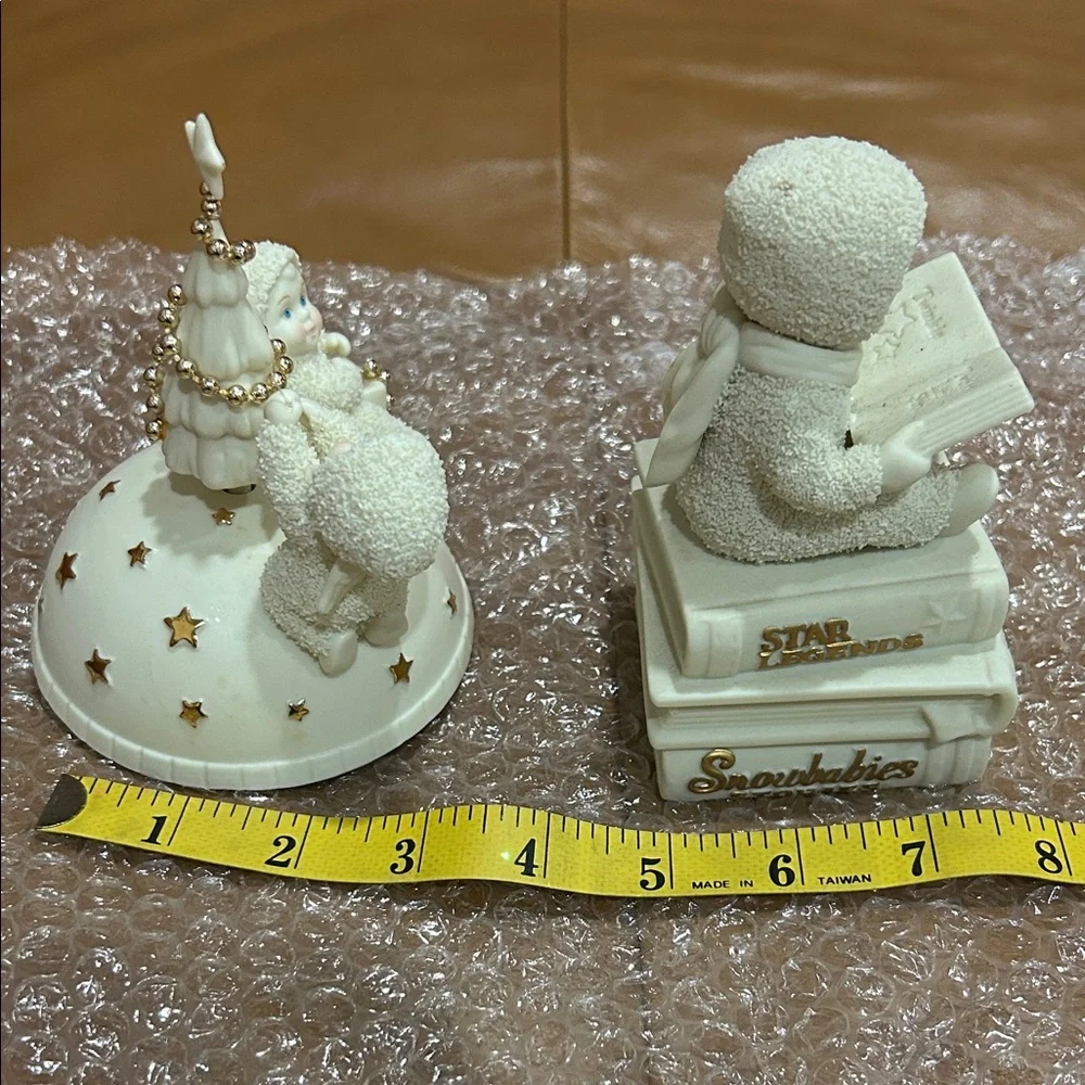 2 Music boxes snow babies. Winter Figurine music boxes Set. - Picture 3 of 6